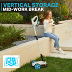 RB 9" Small Lawn Mower for Small Spaces, 40V 2Ah Battery & Charger, Ultra-Light Mini Cordless Lawn Mower with Brushless Motor, 3 Cutting Heights, One-Hand Steering, Upright Storage for Tiny Yards