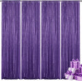 Purple Sequin Backdrop Curtain 4 Pieces 2FTx8FT Glitter Photography Backdrop for Party Wedding Birthday Christmas Decorations