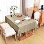 Fitable Faux Linen Tablecloths 2 Pack, Faux Burlap Fabric Table Clothes for Rectangle Tables, Rustic Holiday Table Covers for Kitchen Dining, Party, Farmhouse (Khaki, 54 x 78 Inch)
