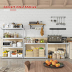 REIBII Storage Shelves Adjustable Metal Shelving 1600LBS Garage Shelves Industrial Metal Shelves 4 T ier Garage Shelving for Kitchen Pantry Closet, Sliver, 11.8" D x 23.6" W x 56.7" H