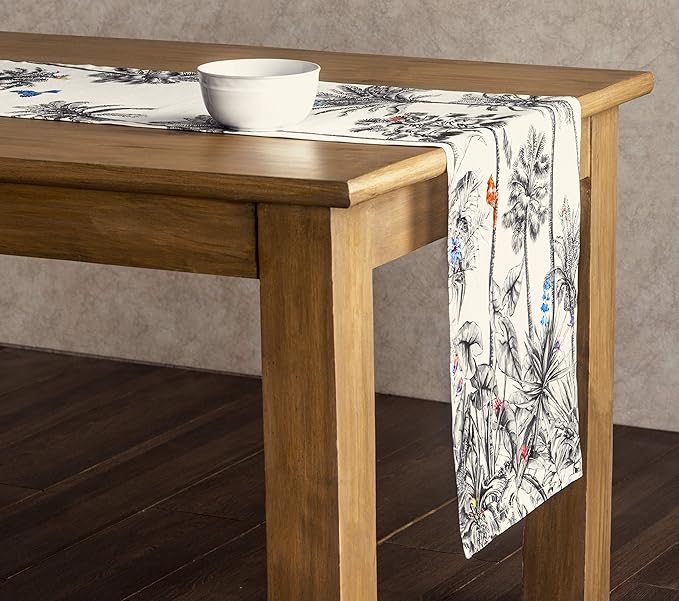 Maison d' Hermine Table Runner 100% Cotton Single Layer Table Runners 36 inches Long for Thanksgiving Christmas Decorations Home Kitchen Dining Party Wedding (Amazonia, 14.5" x 36")