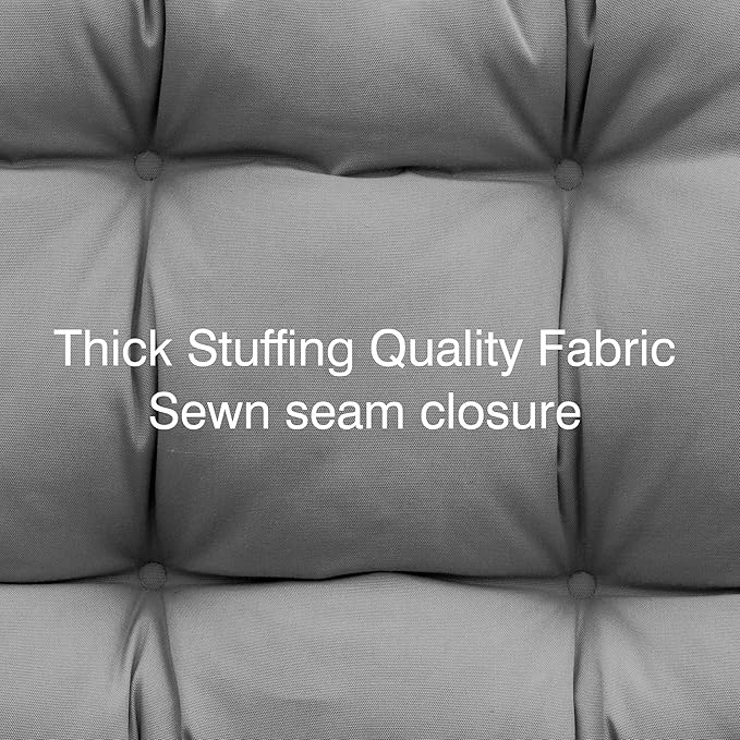 QILLOWAY Outdoor Chair Cushion for Patio Furniture, Waterproof Patio Cushions Set of 4 with Ties, Fade Resistant Replacement Pads for Outdoor Rocking Chairs,Grey