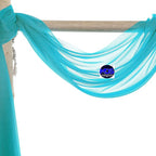 MDS Halloween Chiffon Draping Fabric - 1 Panel, 30" Wide x 40ft Long - Sheer Spooky Arbor & Canopy Drapery for Haunted House Backdrops, Party Ceilings, DIY Costumes & Themed Events - Peacock Blue