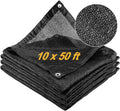 SPORTYOUTH 70% Shade Cloth for Patio, 10x50 ft Mesh Tarp with Grommets, UV Resistant Black Sunblock Sun Shade Netting Cover for Garden, Greenhouse, Chicken Coop, Pergola, RV, Canopy, Barn Kennel