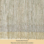 Chardin home Natural Jute Table Runner 13x72 Inch – Vintage Boho Rustic Table Decor – Handwoven Table Runner in Natural Jute and Sage Green-White – Farmhouse Dining or Console Table Accent