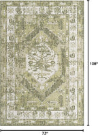 Unique Loom Outdoor Traditional Collection Area Rug - Valeria (6' 1" x 9' Rectangle, Green/ Light Green)