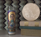 The Unemployed Philosophers Guild Carl Sagan Secular Saint Candle - Unscented 8 Inch Tall Glass Prayer Votive, Made in The USA