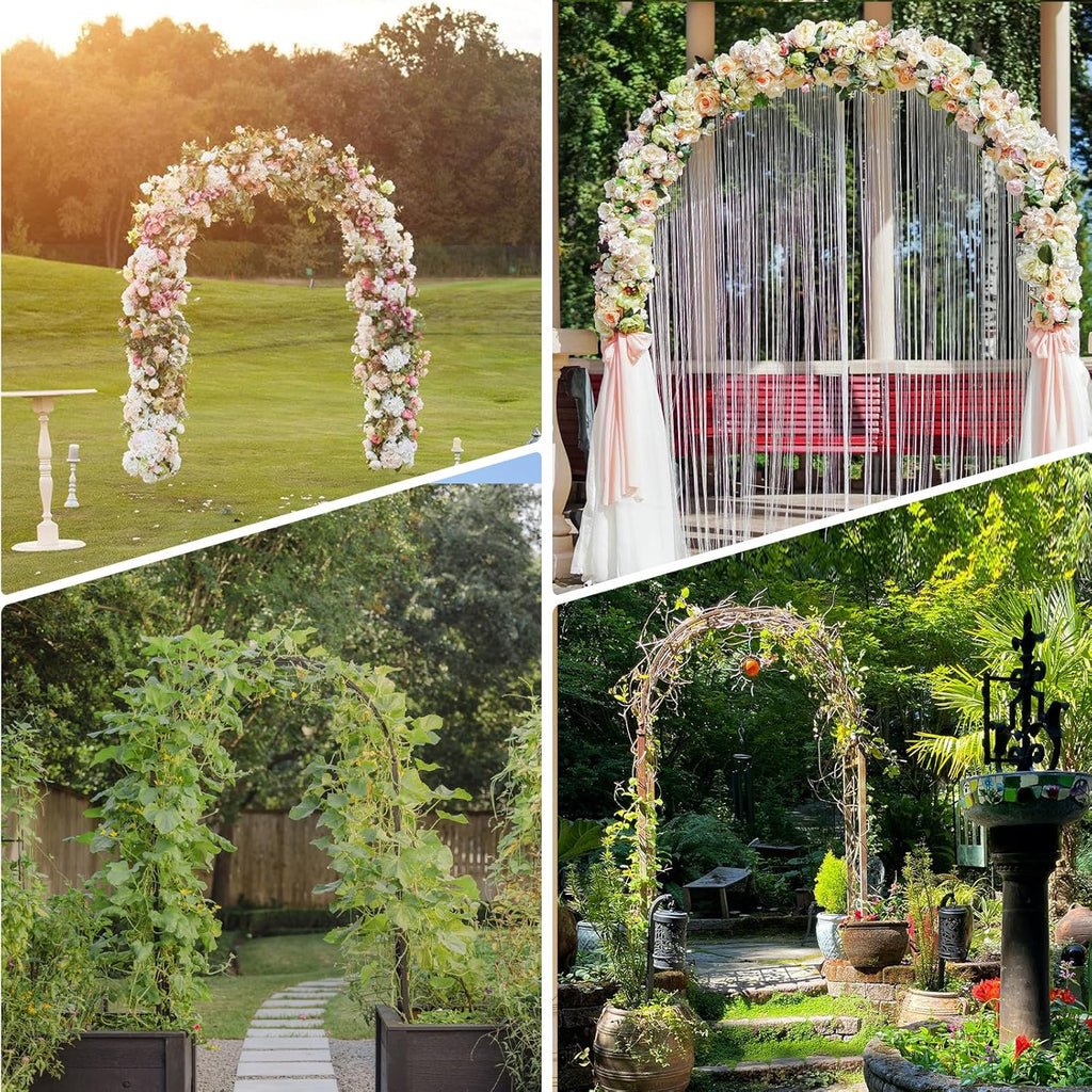 Thickened Rustproof Garden Arch, Wedding Arch- 4.6 * 7.8 or 6.4 * 7.5Ft, Easy to Assemble, Long Lasting and Durable, Metal Arch for Garden Arbor Trellis & Climbing Plant