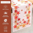 Maison d' Hermine Table Runner 100% Cotton Double Layer Table Runners 72 inches Long for Thanksgiving Christmas Decorations Home Kitchen Dining Party Wedding (Crystal Star, 14.5" x 72")