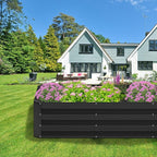 2PCS 4x2x1FT Galvanized Raised Garden Bed,Planter Raised Beds-Metal Garden Box,Large Plant for Outdoor Planting, Vegetables Bed，Flower,herb-Black