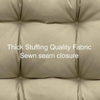QILLOWAY Outdoor Chair Cushion for Patio Furniture, Waterproof Patio Cushions Set of 2 with Ties, Fade Resistant Replacement Pads for Outdoor Rocking Chairs,Beige