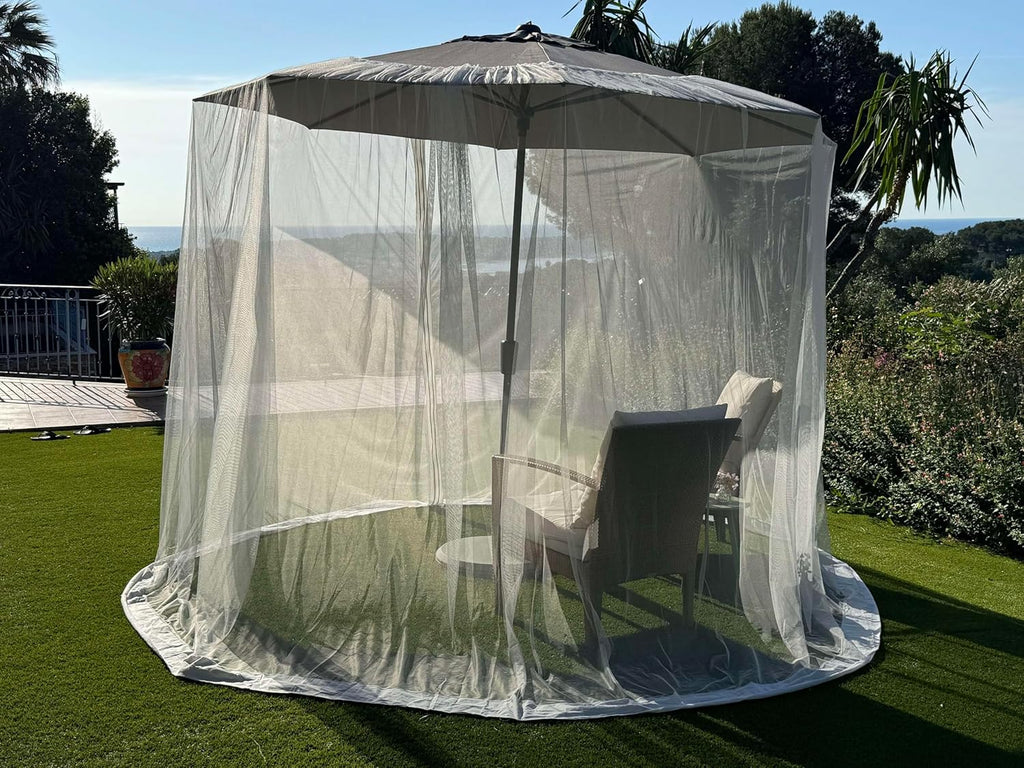 Mosquito Net for Umbrella 11 FT | Large Sizes & Fabric Designed for Outdoors | Insect House Screen Netting for Patio, Porch & Garden Terrace | Outside Canopy Bug & Fly Protection Enclosure
