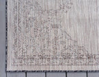 Unique Loom Outdoor Traditional Collection Area Rug - Antique (6' 1" x 9' Rectangle, Charcoal Gray/ Natural)