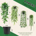 Der Rose 4Pcs Fake Hanging Plants with Lush Cascading Greenery