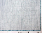 Unique Loom Outdoor Traditional Collection Area Rug - Antique (5' 1" x 8' Rectangle, Light Aqua/ Gray)