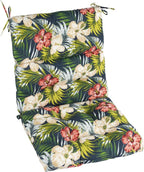 Magpie Fabrics Indoor Outdoor Tufted High Back Chair Cushion Set of 2, Waterproof All-Weather Deep Seating Rocking Chair Patio Chaise Lounge Sun Lounger Chair Cushions(Midnight Blue Floral)