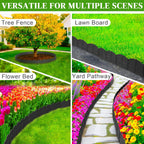 20Ft Black Garden Edging Border 6 Inch Tall Landscape Edging with 20Pcs 7.8in Height Garden Stakes Decorative Edging for Landscaping Flower Bed Edging Borders Lawn Edging