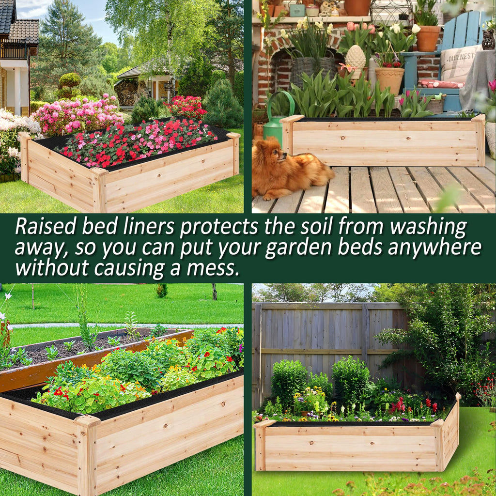FULEIYA 1PCS Raised Garden Bed Liner Fabric Raised Garden Bed Breathable Drainage Rectangle Grow Bags with Handles Fabric Garden Bed for Outdoor Garden Bed Holds Soil - 4ft x 2ft x 1ft