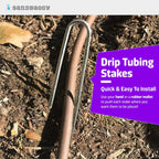 Sandbaggy 100-Pack DRIP TUBING Stakes Landscape Staples | 5 inch Length - 11 Gauge Heavy Duty | Drip Anchors | Landscape Pins | Garden Lawn Nails | Designed to Hold Drip Tubing Up to 1/2" Diameter