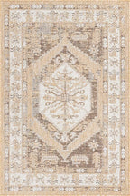 Unique Loom Outdoor Traditional Collection Area Rug - Valeria (4' 1" x 6' 1" Rectangle, Natural/ Ivory)