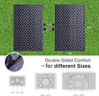 OLANLY Waterproof Outdoor Rug 4x6 ft, Outdoor Plastic Straw Rug for Camping, RV Mat Outside, Indoor Outdoor Carpet for Porch, Deck, Backyard, Balcony, Picnic, Black & Grey