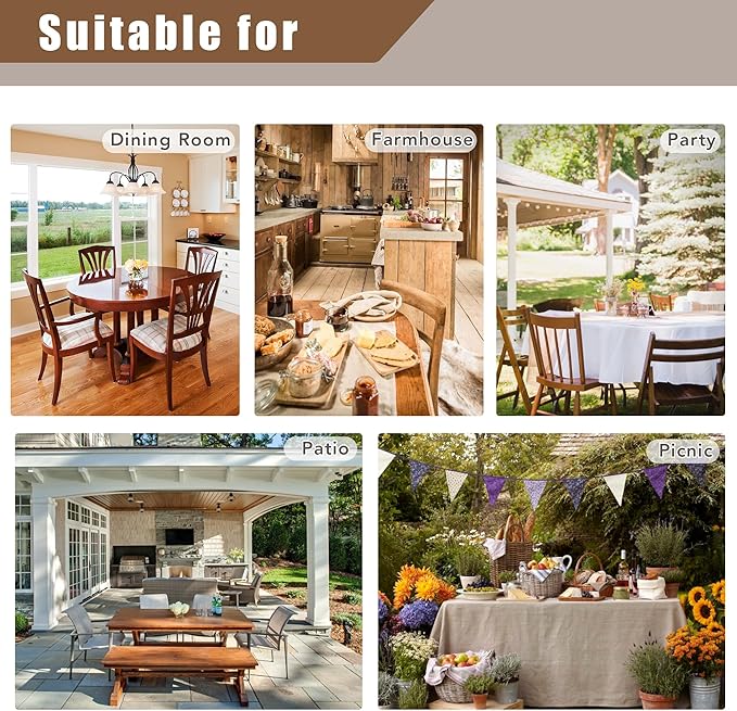 Fitable Faux Linen Christmas Tablecloths 2 Pack, Burlap Textured Table Clothes Rectangle, Decorative Table Covers for Winter Holiday Kitchen Dining Party Farmhouse (Hunter Green, 54 x 78 Inch)