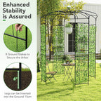 Happygrill Birdcage Shape Garden Arbor, 9.4 x 6.8FT Heavy Duty Gazebo with Hanging Hook for Climbing Plants, Outdoor Arch Pergola Pavilion for Wedding Party Ceremony Decoration