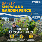 ZEBRO 4' x 50' White Plastic Garden Fence Roll – Standard Duty Safety Netting for Snow, Poultry, Deer, Dogs – Reusable Outdoor Barrier for Yard, Landscaping, Animal Protection