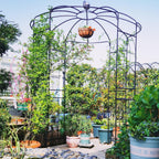 Giantex Birdcage Shape Gazebo - 9.4' H x 6.8' W Metal Arch Trellis for Climbing Plants Clematis Vines, French Style Pergola Pavilion Garden Arbor for Weddings Photoshoots Ceremony Party Outdoor Decor