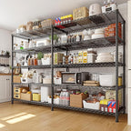 REIBII 73''W Storage Shelves Load 1650 LBS Metal Shelving 5-Tier Wire Shelving Unit for Storage Rack Adjustable Heavy Duty Metal Shelves for Pantry Kitchen Garage, 17.7" D x 73" W x 71" H