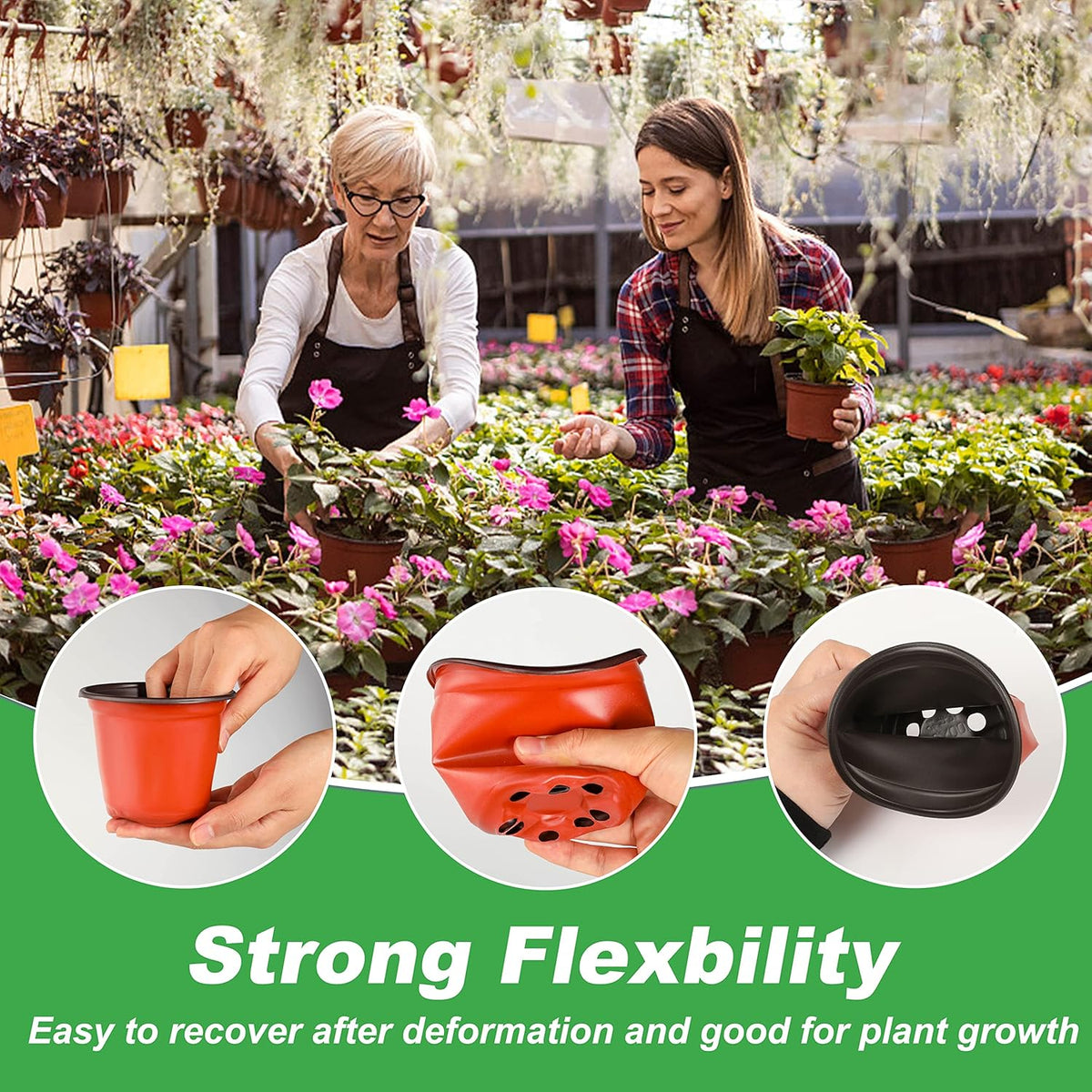TDHDIKE 4" Small Plastic Plant Nursery Pot/Pots (100pcs) Seedlings Flower Plant Container Seed Starting Pots , Come with 100pcs Plant Labels