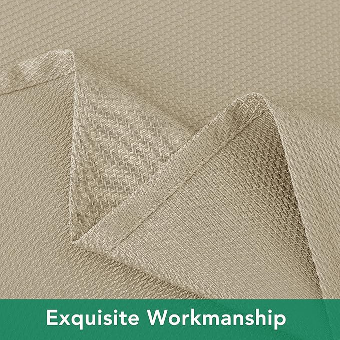 Biscaynebay Textured Fabric Square Tablecloths 60x60 Inches, Natural Water Resistant Spill Proof Table Cloth Small Card Folding Table Covers for Dining, Kitchen, Wedding and Parties, Machine Washable