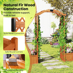 Happygrill Garden Arbor with Planter Boxes, Outdoor Wedding Arch with Trellis for Climbing Plants Vine Vegetables Herbs, Wooden Arbor Archway for Ceremony, Party (Orange)