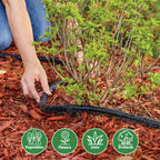 Gilmour 25' Black Flat Weeper Soaker Hose for Garden Beds, Drip Irrigation Outdoor Hose, Flexible Garden Hose for Vegetable Gardens, Flower Beds, Lawns, and Orchards