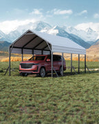 GarveeLife 13 ft x21 ft x11 ft Oversized Metal Carport, Steel Heavy Duty Car Ports for All-Weather, Tall Carport for Full-Size Pickup Trucks, Boats, and Tractors, N.W. 660 LBS