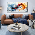 aburaeart Blue Abstract Canvas Wall Art Bedroom - Large Wall Art for Living Room Ready to Hang Size 29" x 59"