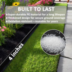 4 inch Tall Landscape Edging Kit 80FT Garden Edging with 150 Spikes for Lawn Edging and Flower Beds (Black, 80FT)