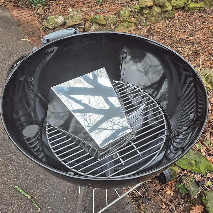 Norsk Designs Kettle Grill Indirect Cooking Kit, 21.5 Inch Stainless Steel Grate & Heat Shield, Fits 22 Inch Weber Grills (and other kettle-style grills with 21.5" grate size)