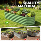 Pattiumo Galvanized Raised Garden Bed 8x2x1.5 FT, Oval Metal Raised Garden Bed Outdoor Planter Box with Open Bottom, Rust-Resistant Steel Garden Bed for Vegetables Herbs Flowers, Easy Assembly