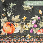 Maison d' Hermine Table Runner 100% Cotton Double Layer Table Runners 108 inches Long for Thanksgiving Christmas Decorations Home Kitchen Dining Wedding (Pumpkin Garden - Dark Green, 14.5" x 108")