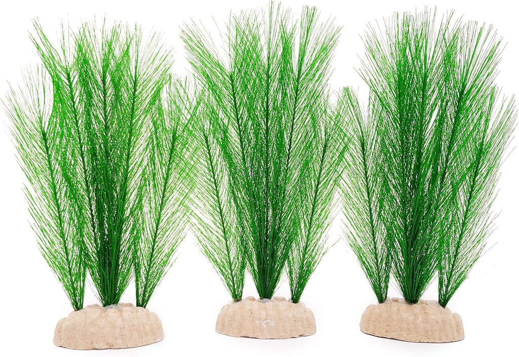 BEGONDIS 3Pcs Aquarium Decorations Fish Tank Artificial Green Water Plants Made of Silk Fabrics Plastic