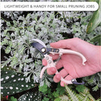 Bypass Pruning Shears Hand Pruner Garden Trimming Scissors Plant Trimmers Herb Snips Flower Clippers Ergonomic Handle Modern Garden Tools (Classic Cream)