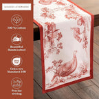 Maison d' Hermine Table Runner 100% Cotton Double Layer Table Runners 108 inches Long for Thanksgiving Christmas Decorations Home Kitchen Dining Party Wedding (Holy Jouy - Red, 14.5" x 108")
