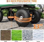 Garden Dump Cart - 1200Lb Capacity Heavy Duty Yard Utility Garden Cart with Removable Dump Bed, All-Terrain Tires & 180° Adjustable Handle for Soil, Plants, Tools