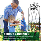 2 Pack 71" H x15 W Trellis,Black Garden Trellis for Climbing Plants Outdoor Metal Frame Sturdy Trellis for Rose