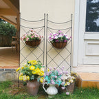 45.3" H x 15" W Metal Garden Trellis for Climbing Plants, Black Iron Trellis for Vines Plant Rose Vegetable Support,Large Decorative Outdoor Trellis，2 Pack