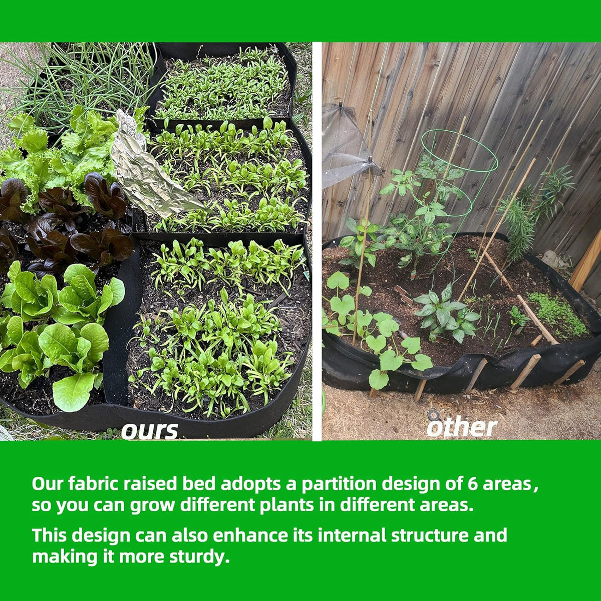CJGQ Fabric Raised Garden Bed 4x2x1ft Garden Grow Bed Bags for Growing Herbs, Flowers and Vegetables 55 Gallon(2PACK)…