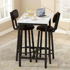 Dining Table Set, 23.6” Square Faux Marble Table with 2 PU Upholstered Backrest Chairs, 3-Piece Kitchen Dining Room Set for Small Spaces, Kitchen, Restaurant Furniture, White