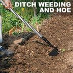 Warren Hoe, Carbon Steel Triangle Garden Hoe with Stainless Steel 57" Adjustable Long Handle, Heavy Duty Gardening Hand Tools Hoe for Ridging Weeding Digging Loosening Edging Soil, balck