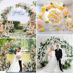 Wokceer Wedding Arch 7.2FT Round Backdrop Stand Gold Metal Circle Backdrop Stand Circle Balloon Arch Stand Frame for Birthday Party Bridal Shower Anniversary Ceremony Candy Tables Celebration